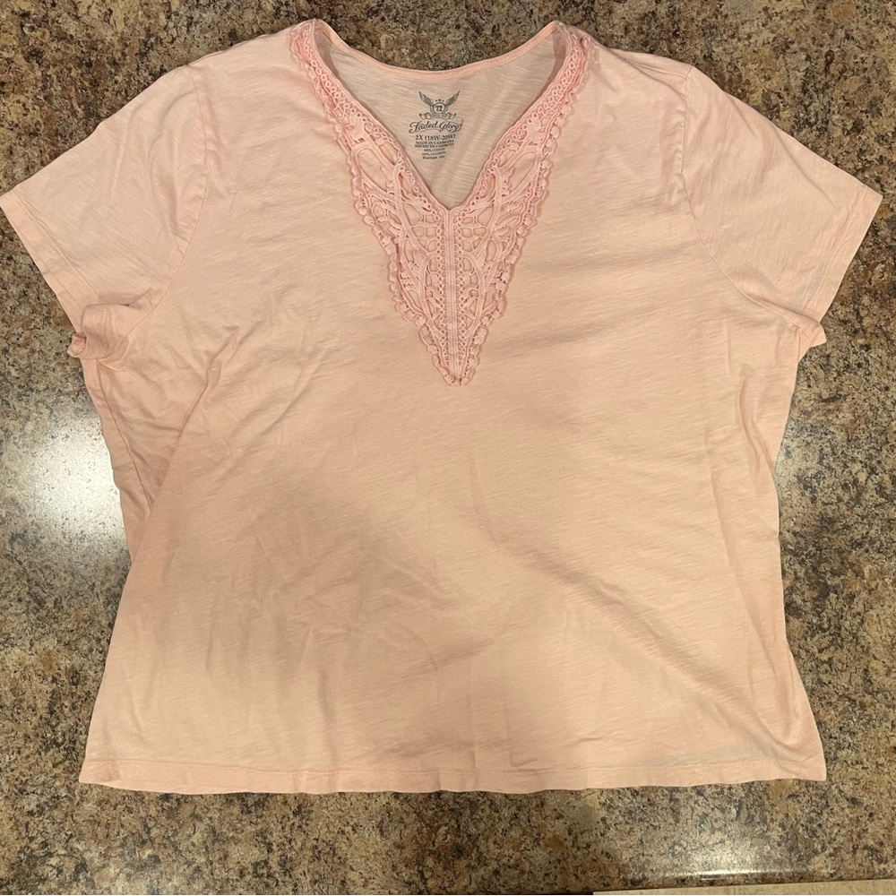 Light Pink Lace Detail Blouse